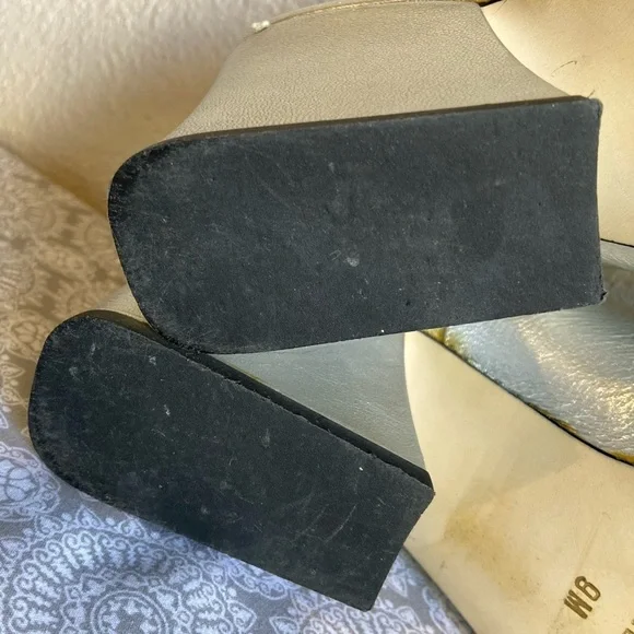 Aldo Chelini~Vtg~Soft~Leather~Slingback~Slant Wrapped Block Heel Sandal~Size 9 - Picture 11 of 16